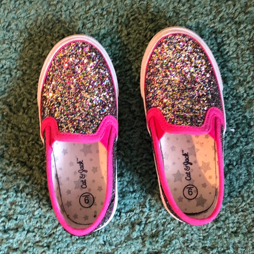 Cat & Jack Glitter Slides for Toddler Girls
